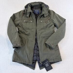 MUDO FTS 64 Men's Green Hooded Parka Jacket Mid-Length Regular Fit XL
